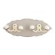 Grey Cream Double Loop Ceramic Iron Wooden Hooks